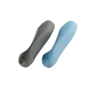 Paperlike Pencil Grips V2 i grå og blå, ergonomiske silikonegreb til Apple Pencil
