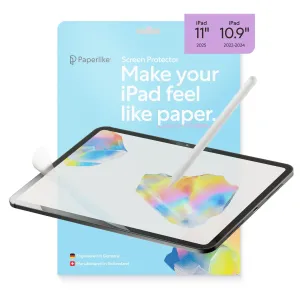 Paperlike 3 matt skjermbeskytter på en iPad, med et delvis avtrukket ark over skjermen