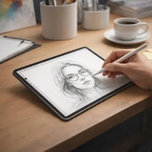 Paperlike 3-skærmbeskytter til iPad Air 11" giver en papiragtig overflade, når du tegner med Apple Pencil